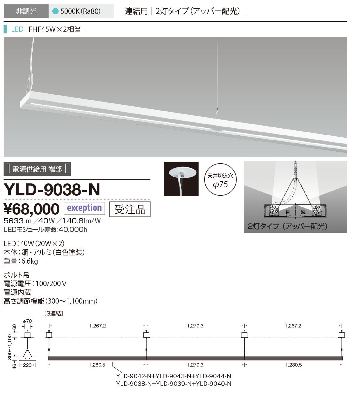 年末のプロモーション特価！ 注目ショップ・ブランドのギフト オーデリック トップ YLD-9037-N テープライト 山田照明  aBOX（エイボックス） アンビエントライト