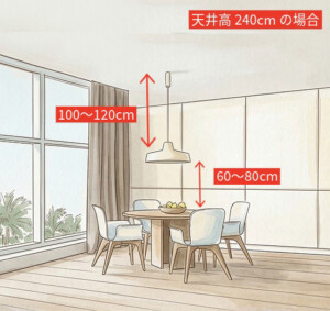 シバタ照明　おすすめペンダントライトの長さ
