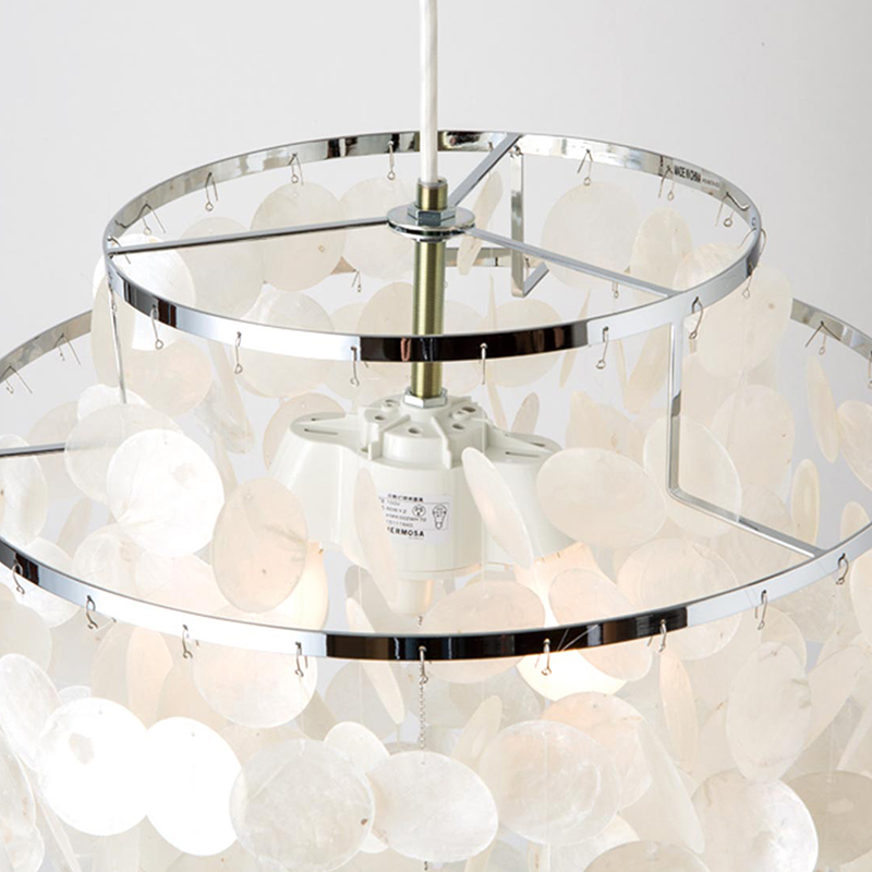 湘南HERMOSA(ハモサ) SHELL LAMP シェルランプ ペンダントランプ シルバーフレーム LCLP007