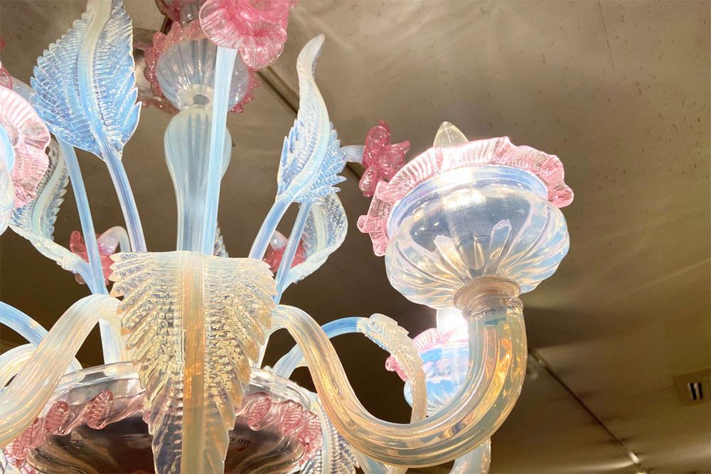 輸入照明 MAZZUCCATO 　ベネチアンガラス　 シャンデリア6灯   (851)CH140-6ｰOP