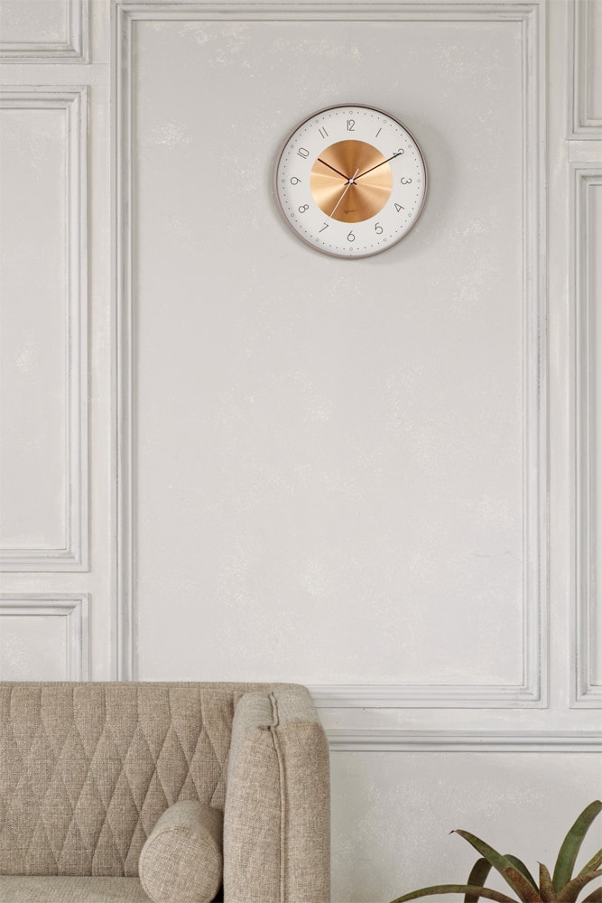 インターフォルム Norte ノルテ ウォールクロック　針のカチコチ音が気にならない連続秒針スイーブメント