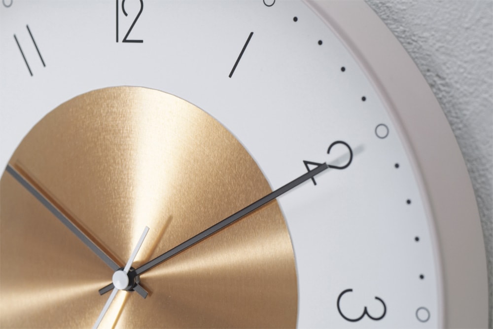 インターフォルム Norte ノルテ ウォールクロック　針のカチコチ音が気にならない連続秒針スイーブメント