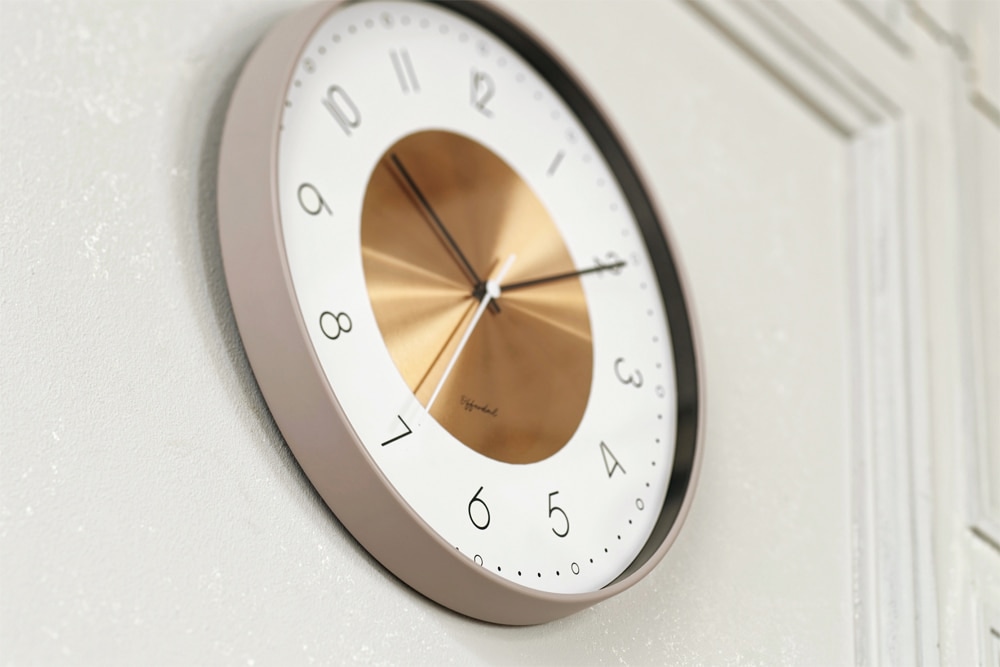 インターフォルム Norte ノルテ ウォールクロック　針のカチコチ音が気にならない連続秒針スイーブメント