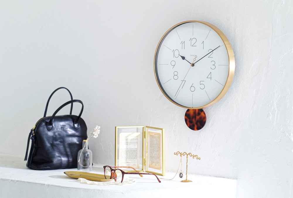 インターフォルム Meloi メロワ ウォールクロック / 振り子時計　針のカチコチ音が気にならない連続秒針スイーブメント