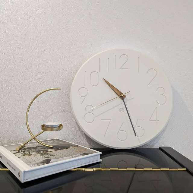 インターフォルム Smuk スムーク ウォールクロック　針のカチコチ音が気にならない連続秒針スイーブメント