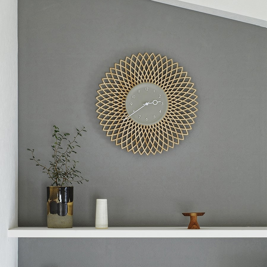 インターフォルム Kuschel クシェル ウォールクロック　針のカチコチ音が気にならない連続秒針スイーブメント