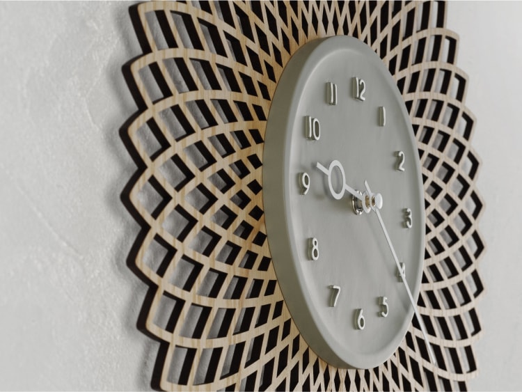 インターフォルム Kuschel クシェル ウォールクロック　針のカチコチ音が気にならない連続秒針スイーブメント