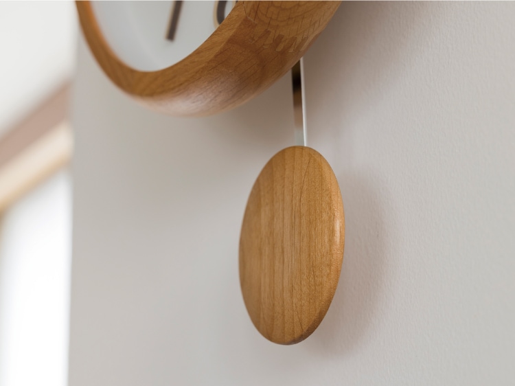 インターフォルム Komero コメロ ウォールクロック 振り子時計　針のカチコチ音が気にならない連続秒針スイーブメント