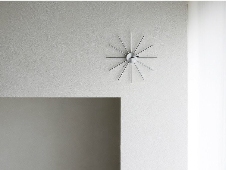 インターフォルム Usine ユジーヌ ウォールクロック　針のカチコチ音が気にならない連続秒針スイーブメント