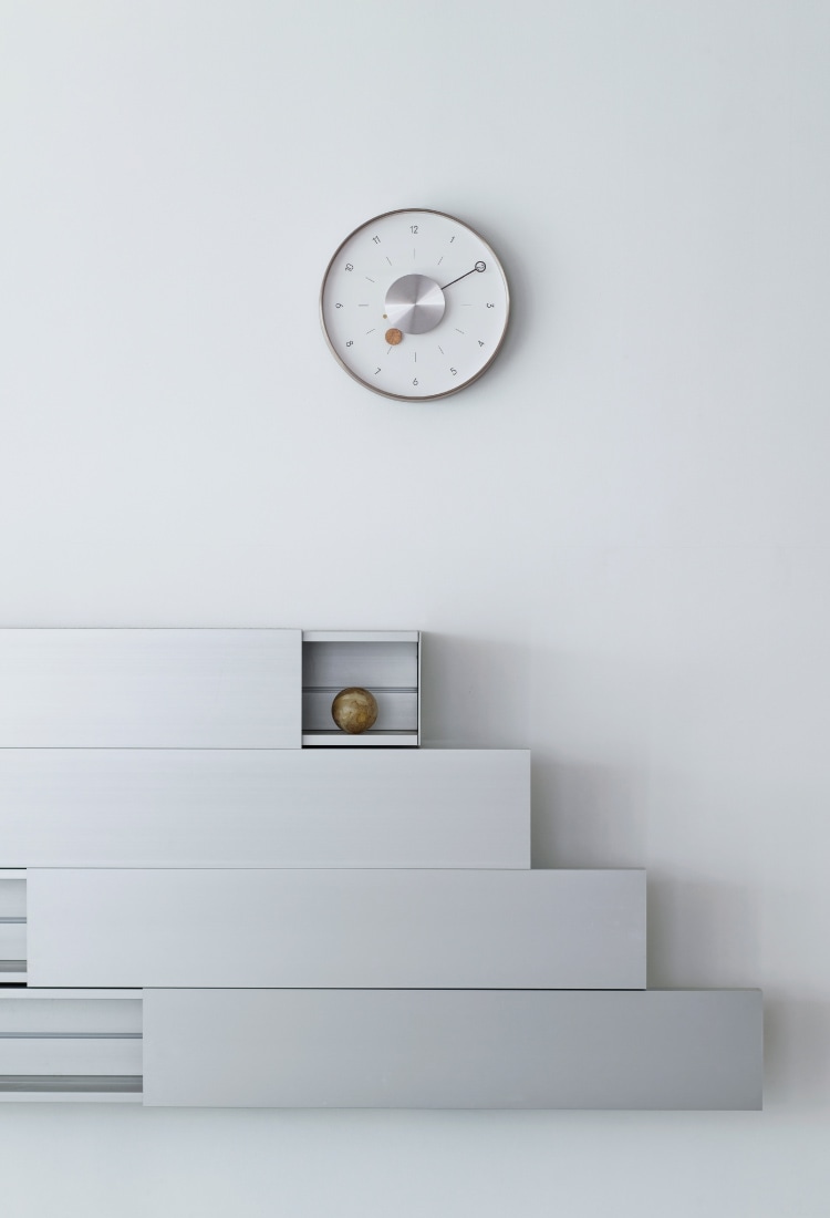 インターフォルム Pianeta ピアネータ ウォールクロック　針のカチコチ音が気にならない連続秒針スイーブメント