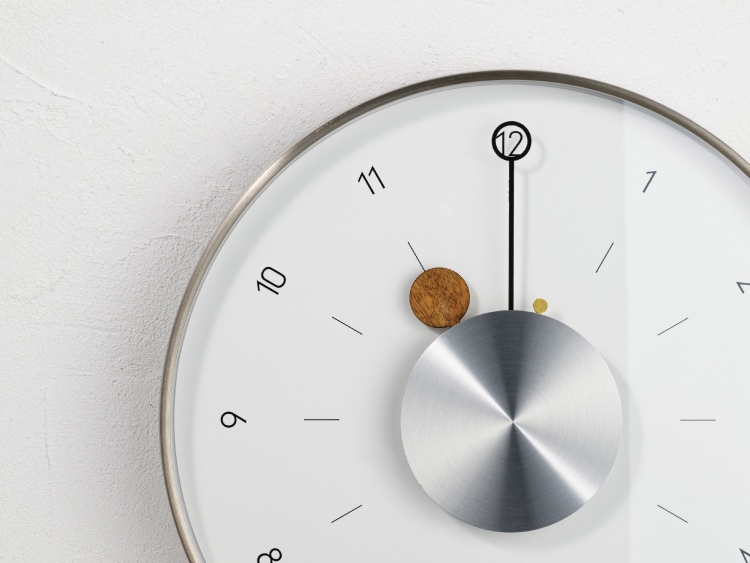 インターフォルム Pianeta ピアネータ ウォールクロック　針のカチコチ音が気にならない連続秒針スイーブメント