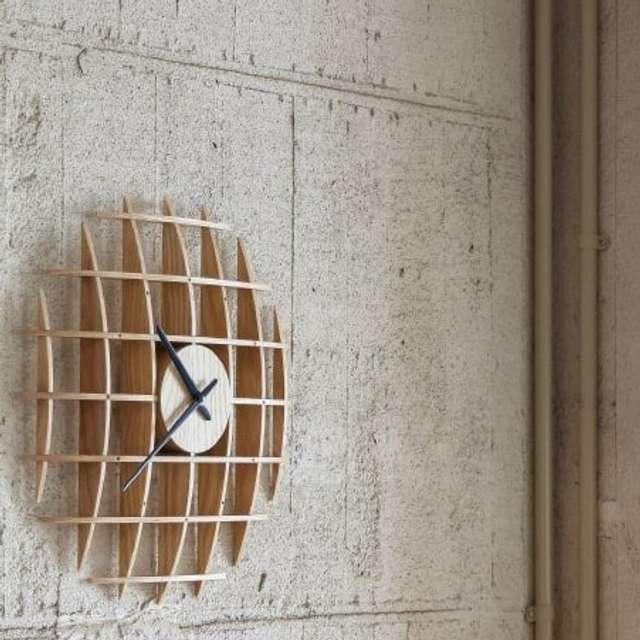 インターフォルム Mauduit モデュイ ウォールクロック　針のカチコチ音が気にならない連続秒針スイーブメント