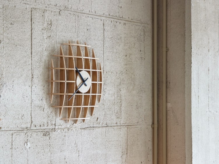 インターフォルム Mauduit モデュイ ウォールクロック　針のカチコチ音が気にならない連続秒針スイーブメント