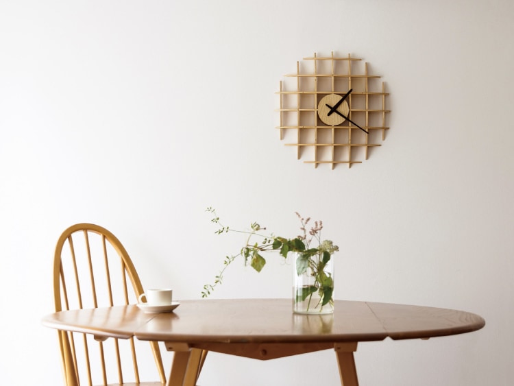 インターフォルム Mauduit モデュイ ウォールクロック　針のカチコチ音が気にならない連続秒針スイーブメント