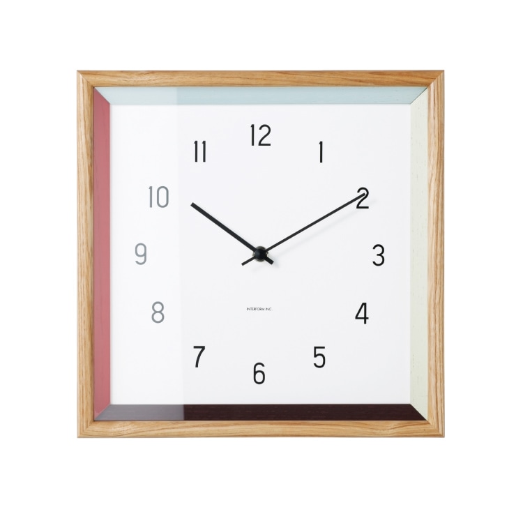 インターフォルム Farve ファーヴ ウォールクロック　針のカチコチ音が気にならない連続秒針スイーブメント